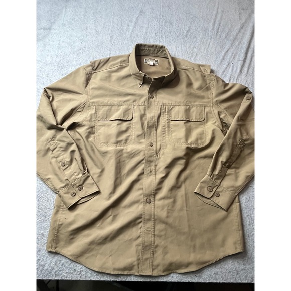 Duluth Trading Co Other - Duluth Trading Co Mens Long Sleeve Button Up Shirt Khaki Lightweight Utility L